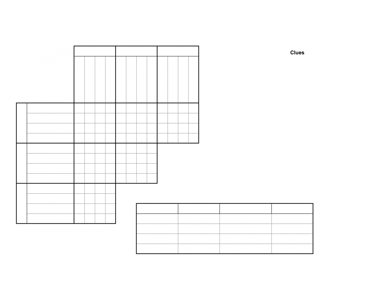 Printable Logic Grid Puzzles