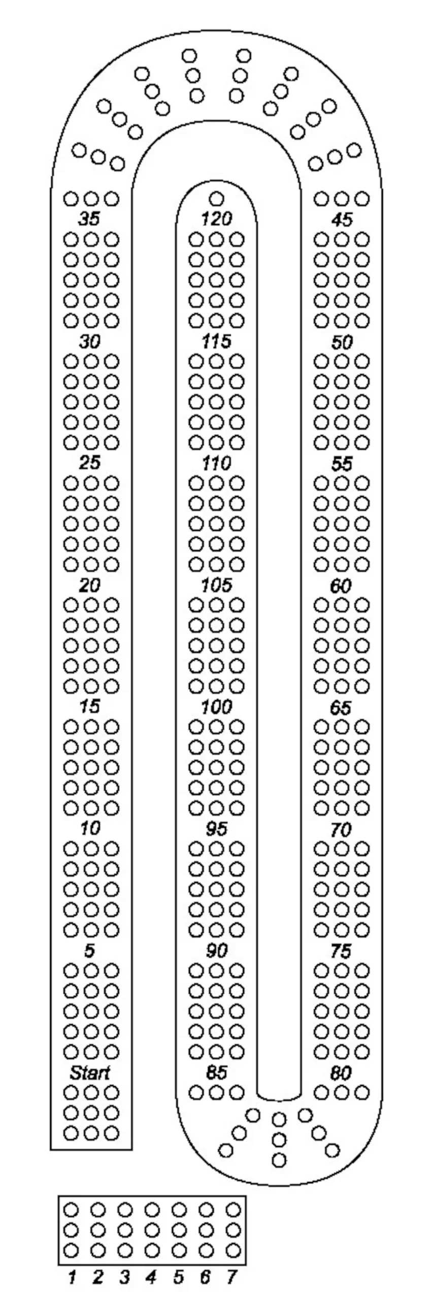 Cribbage Board Template Digital Download SVG amp PDF Etsy