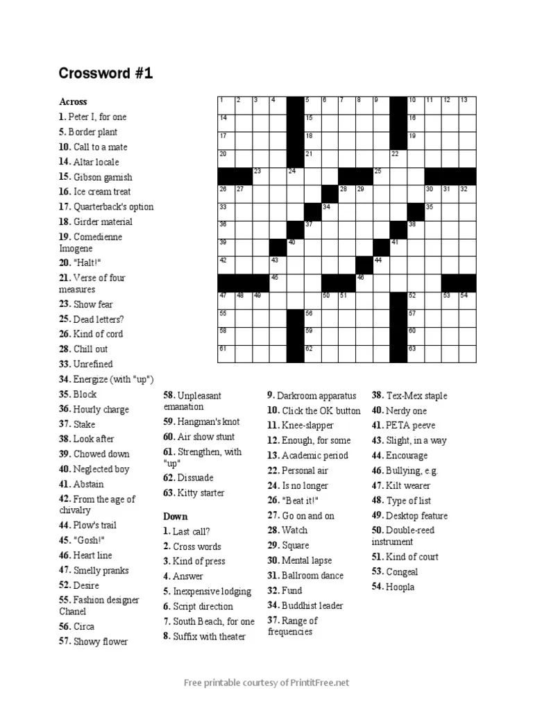 Crossword 1 PDF