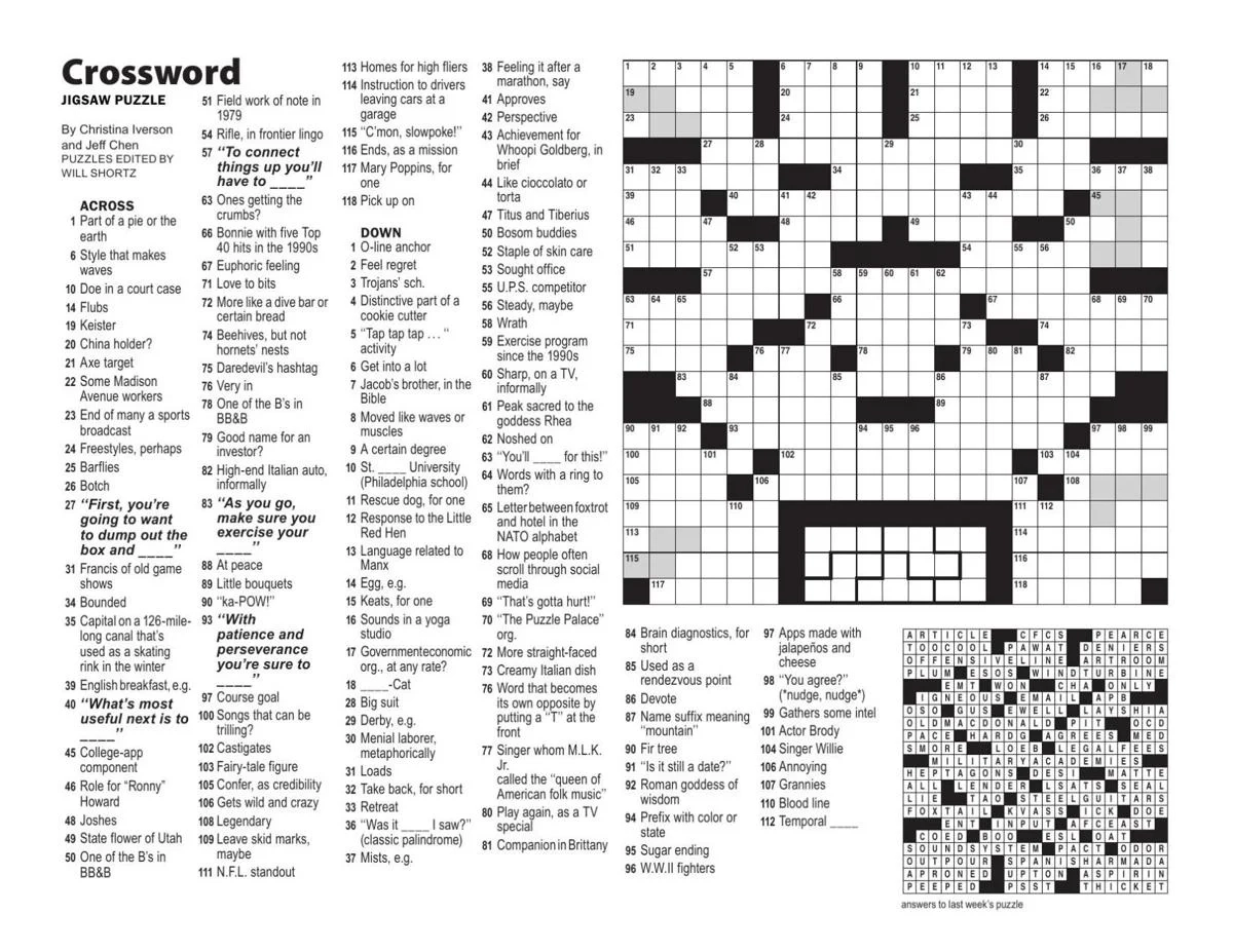 Crossword Puzzle Aug 25 2021