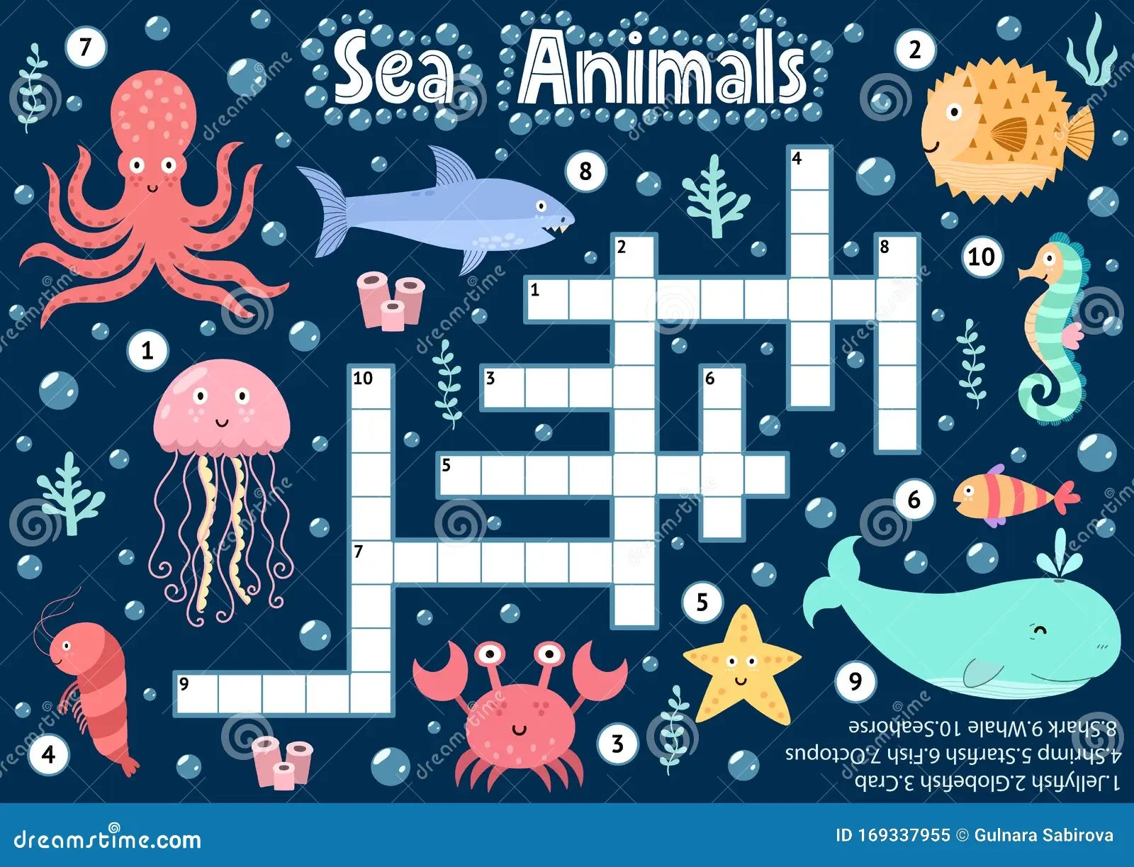 Printable Crossword Puzzles Sea Life