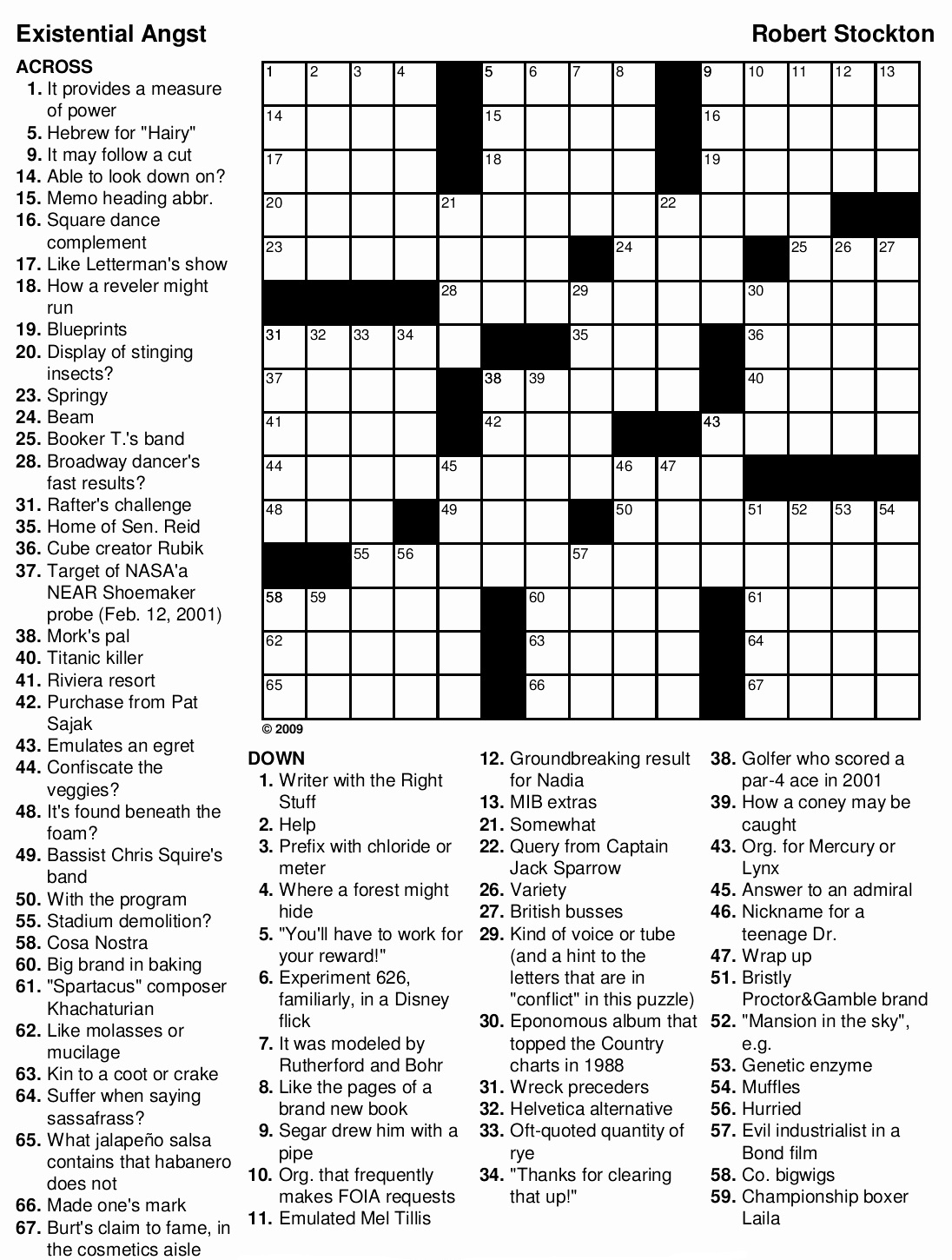 Crossword Puzzles Printable For Adults