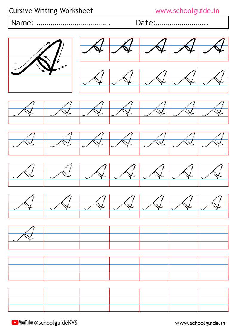 Cursive Handwriting Printable Worksheets Pdf