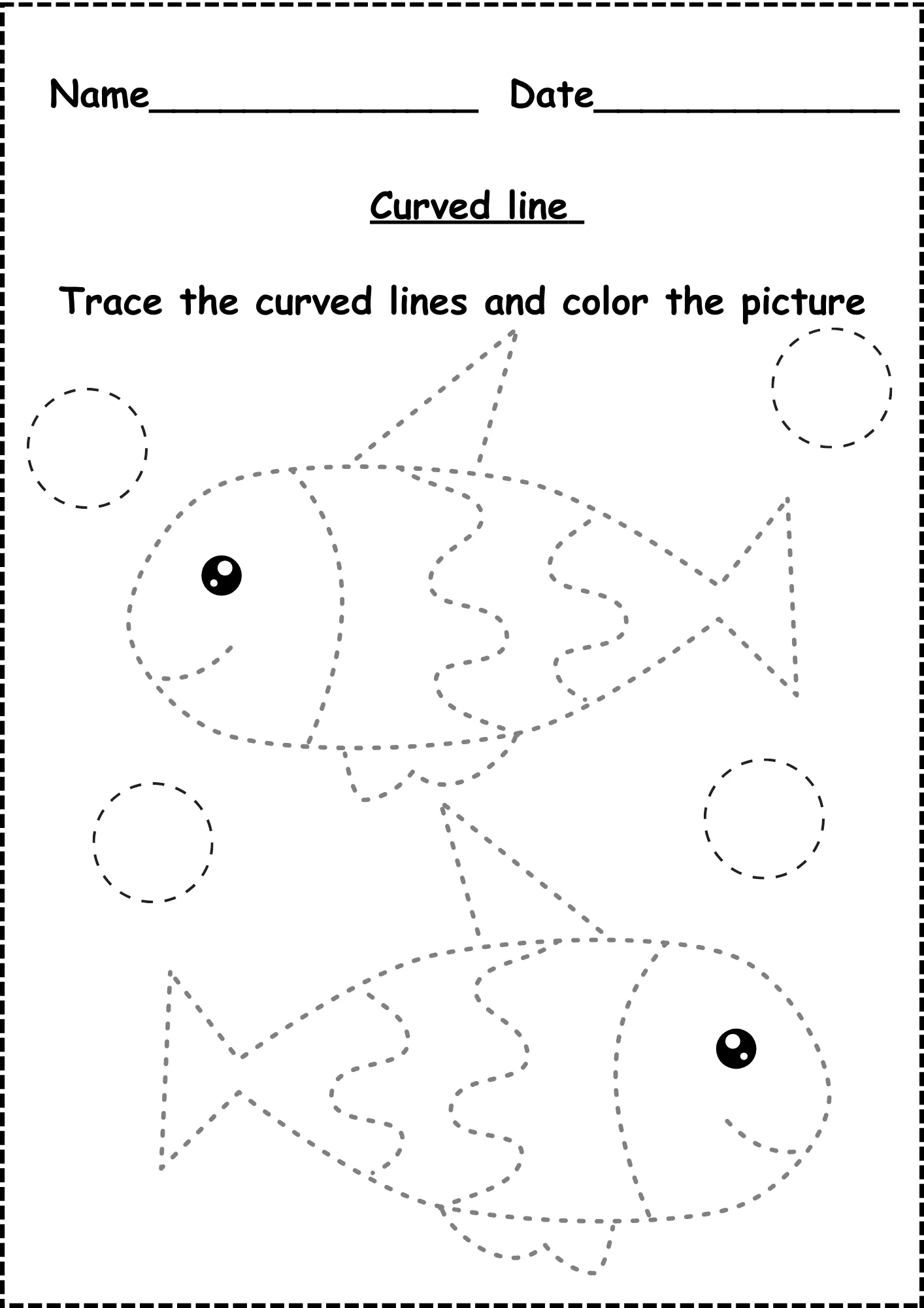 Tracing Curved Lines Worksheets Printable