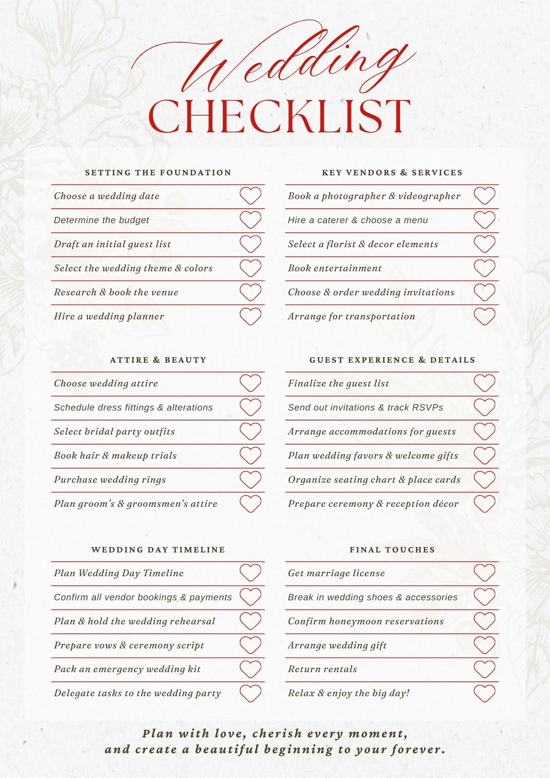 Printable Wedding Planner Pdf