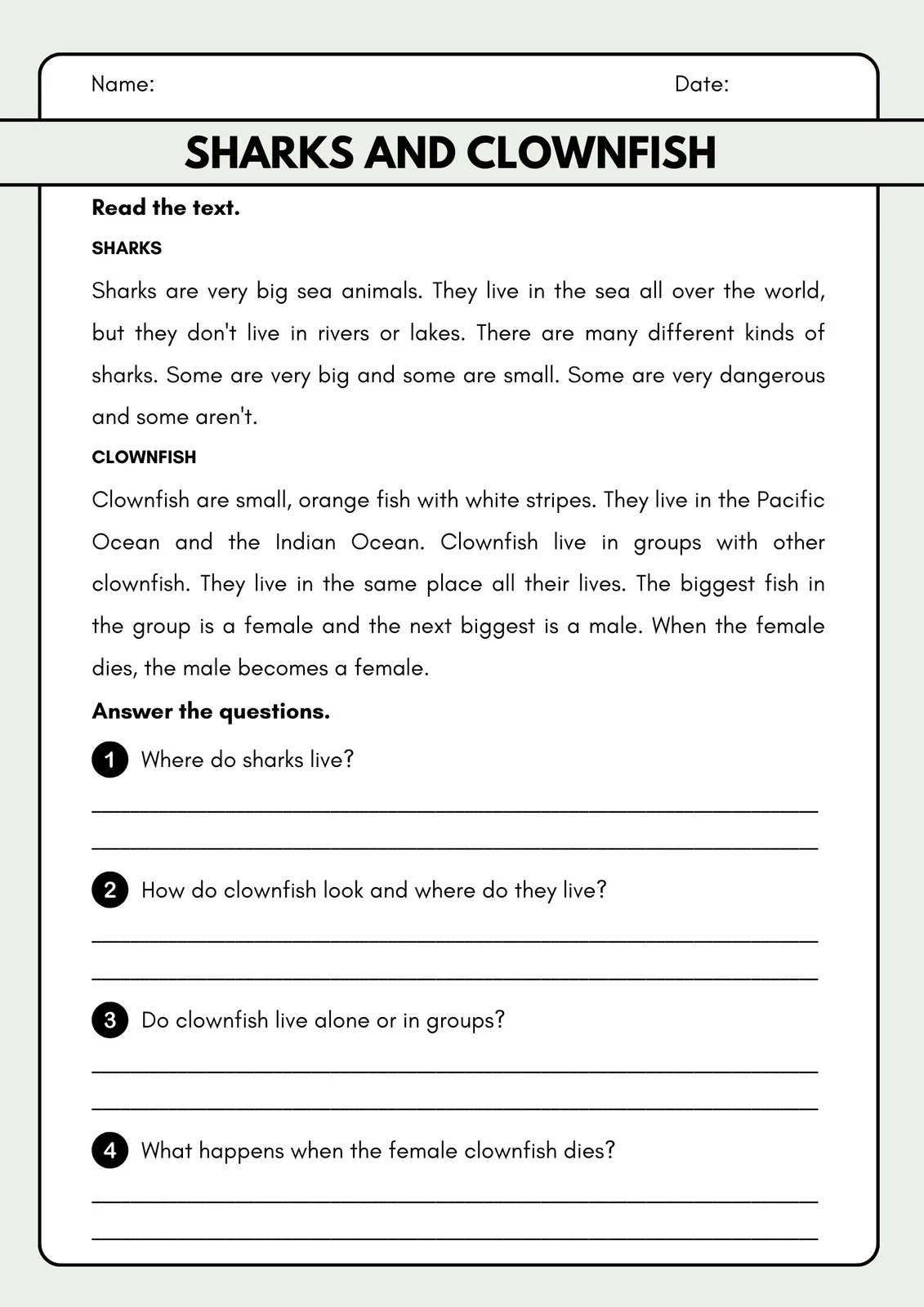 5th Grade Reading Worksheets Printable Free