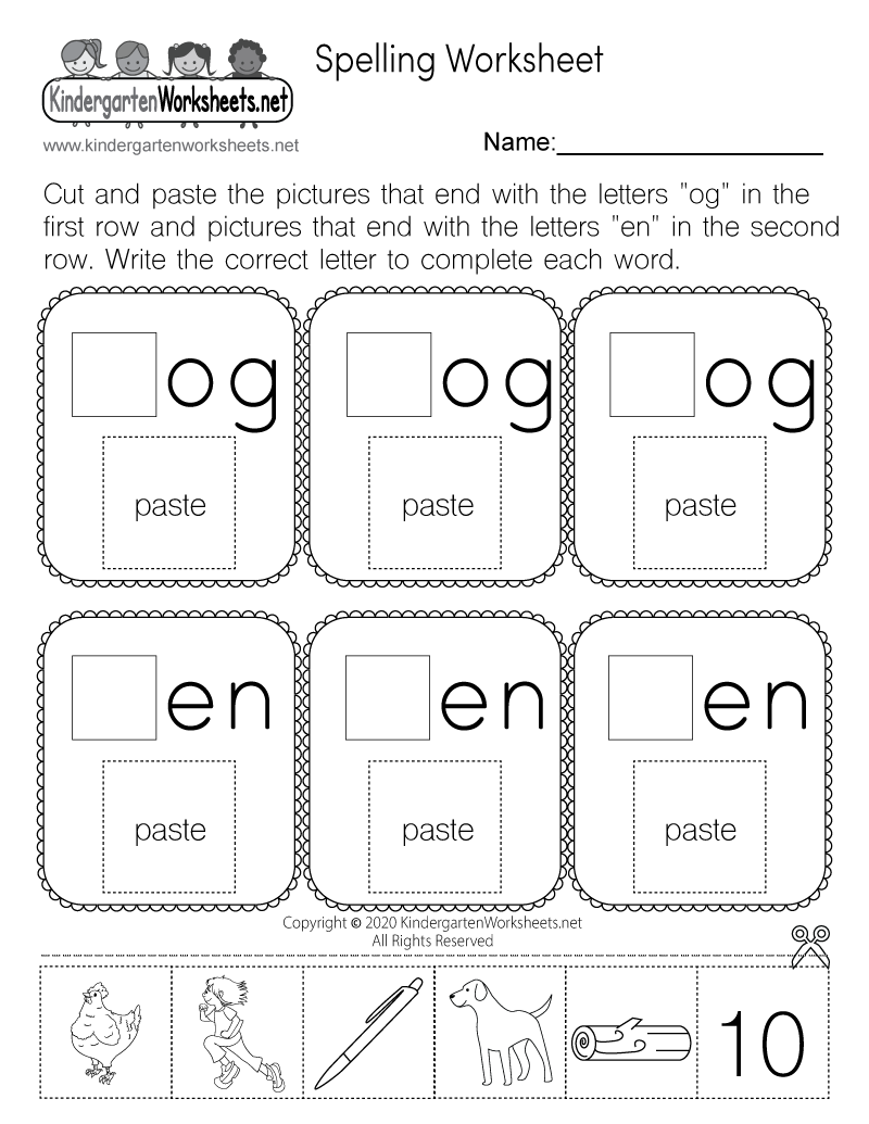 Cut And Paste Spelling Worksheet Free Printable Digital amp PDF