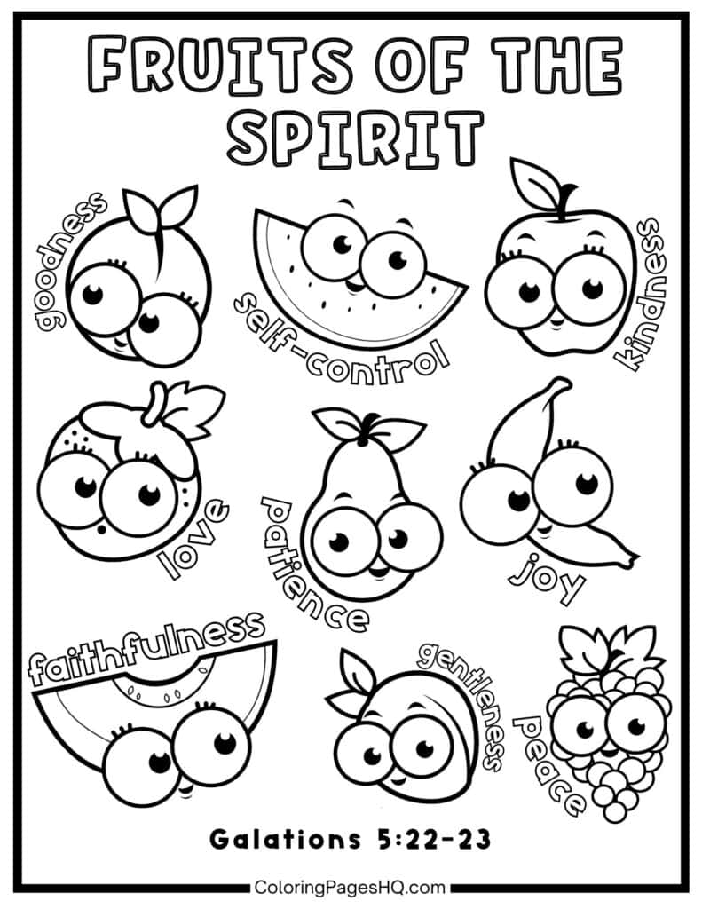 Free Printable Fruit Of The Spirit Worksheets