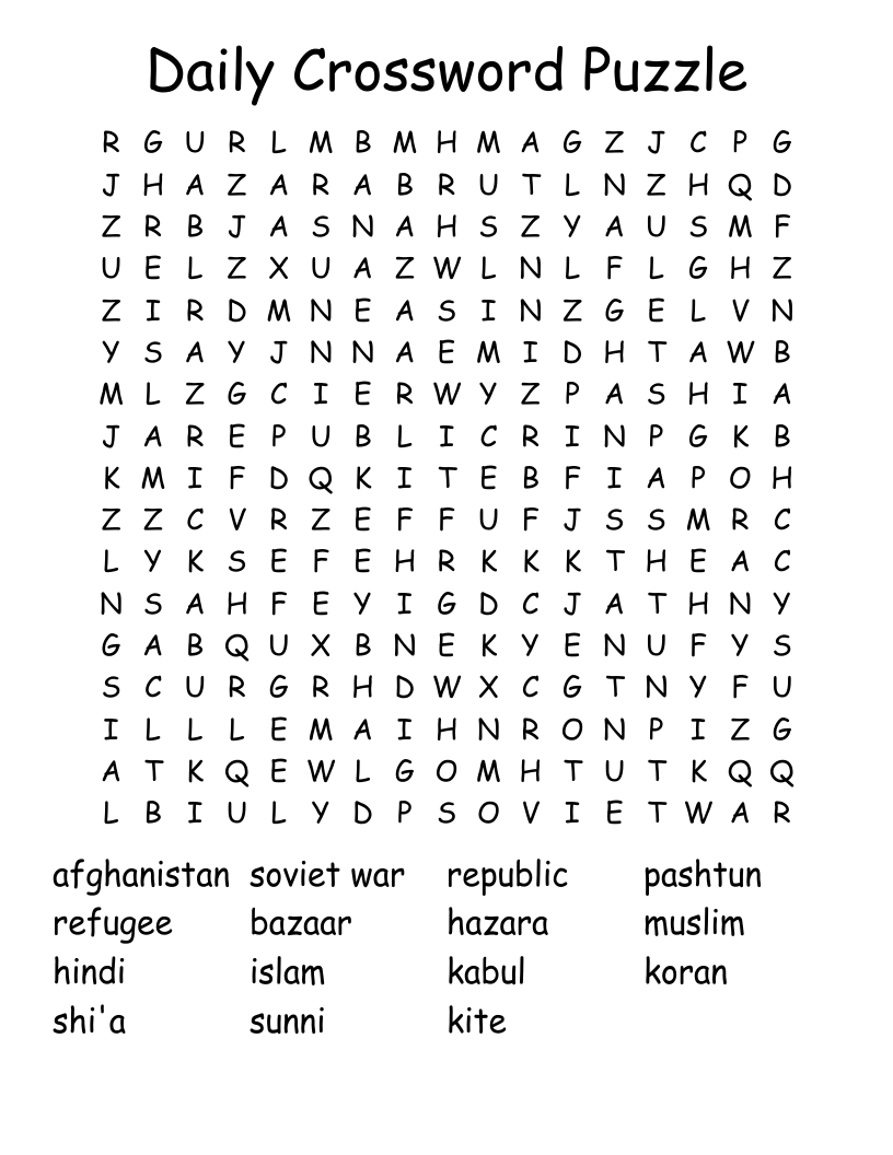 Easy Printable Crossword Puzzles Free Daily