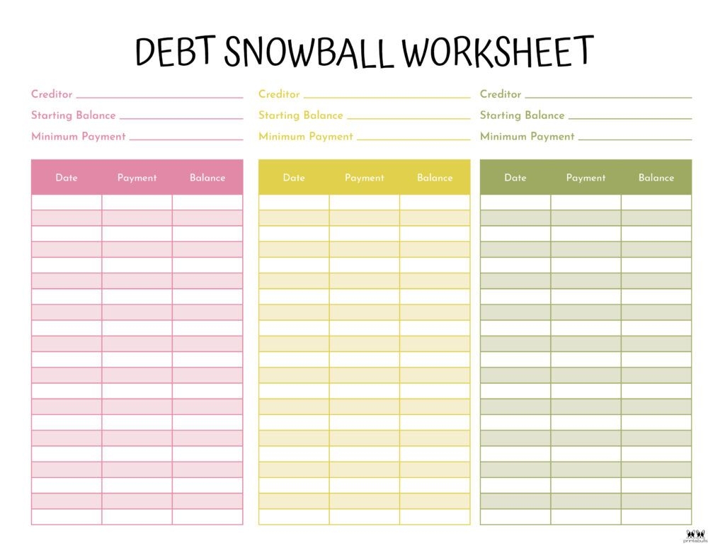 Debt Trackers amp Debt Snowball Worksheets 35 Pages Printabulls