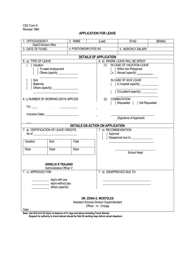 Form 6 Deped 2025