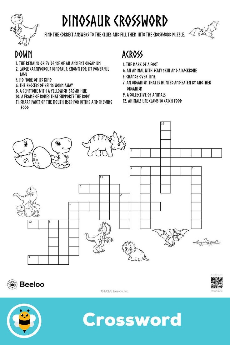 Printable Dinosaur Crossword Puzzles