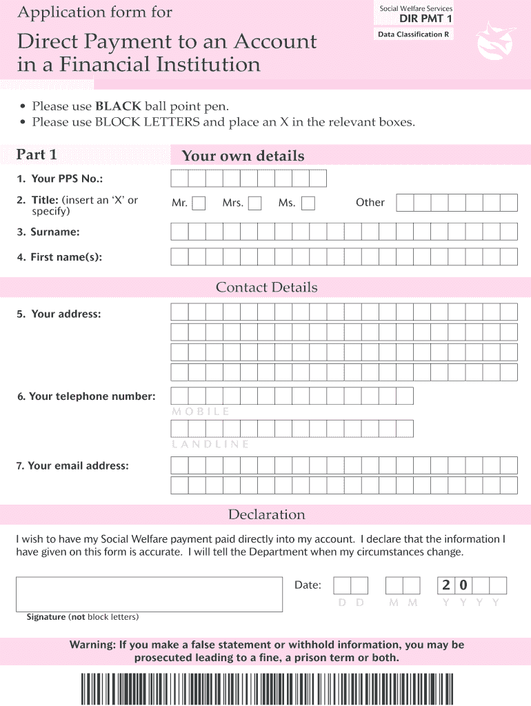 Dir Pmt1 Fill Out amp Sign Online DocHub