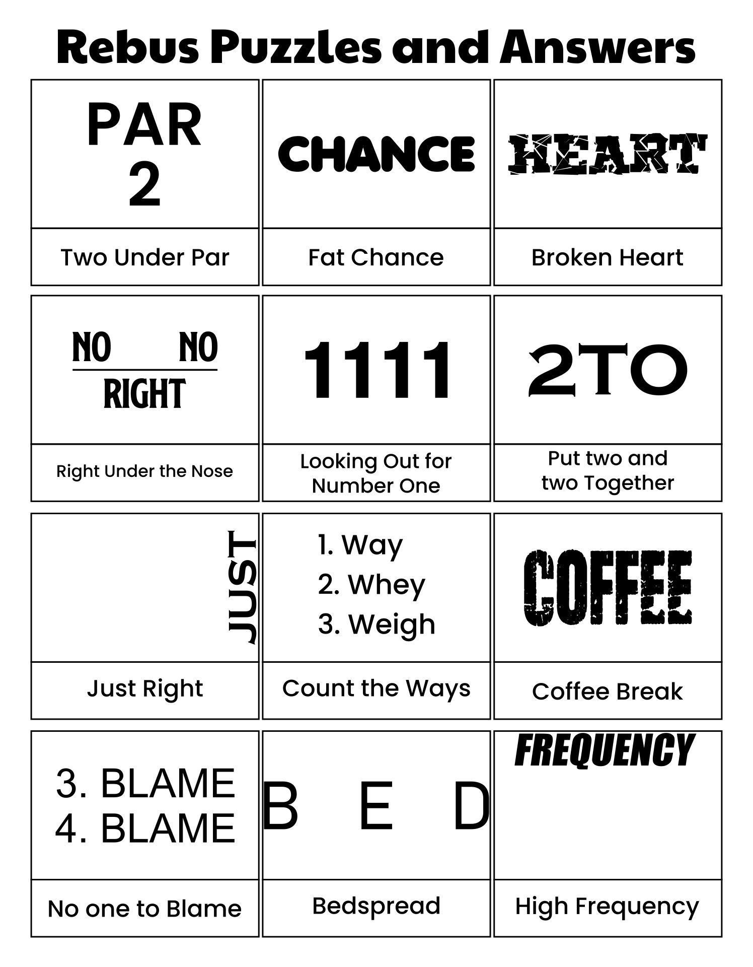 Free Rebus Puzzles Printable
