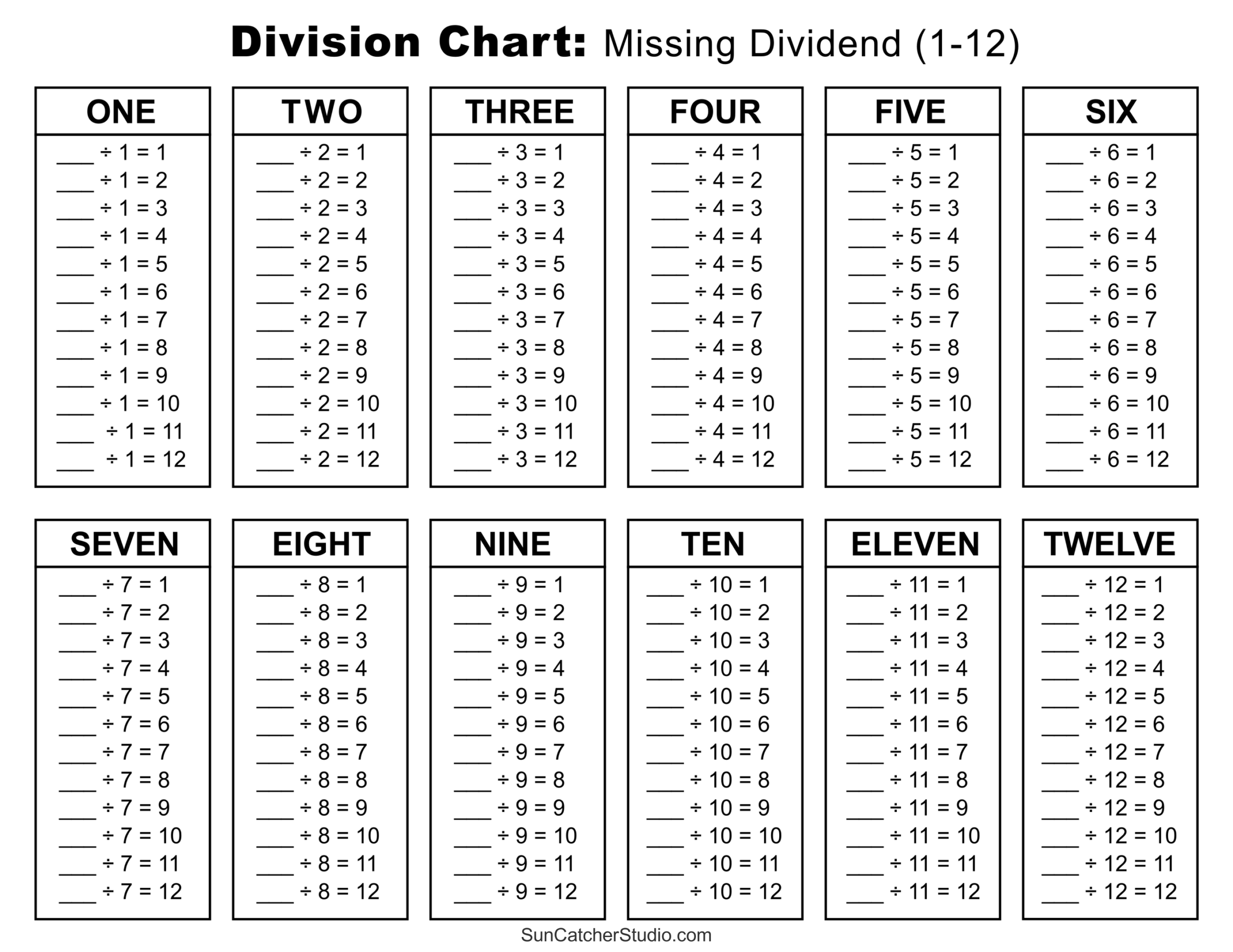 Division Worksheet Printable Free