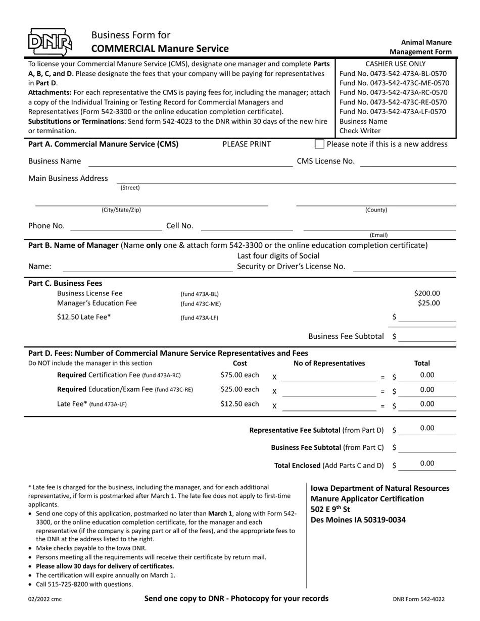 Printable Form 4022