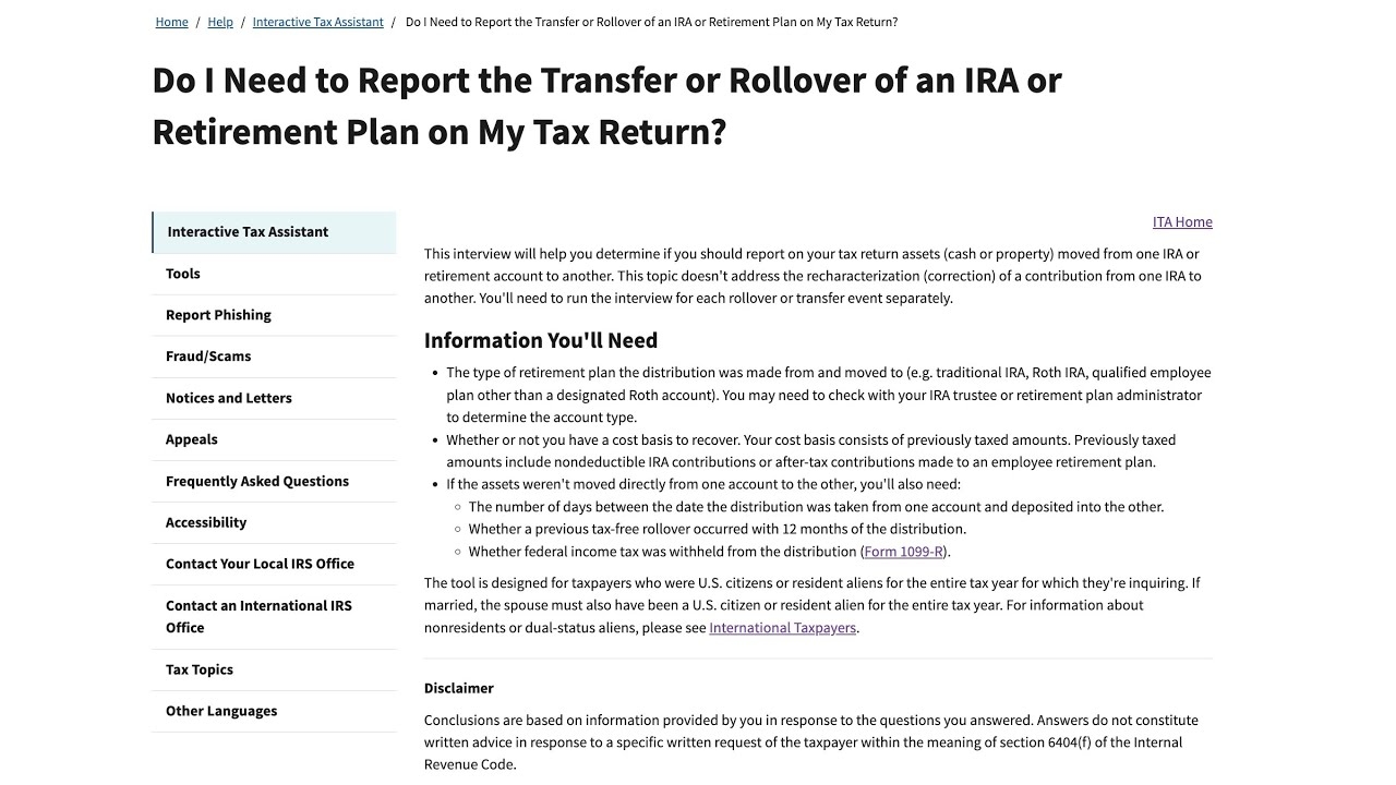 Do I Need To Report My IRA Or Retirement Plan Rollover On My Tax Return 