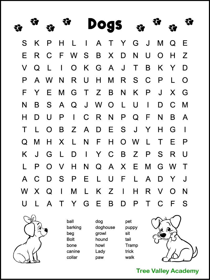 Free Printable Dog Crossword Puzzle