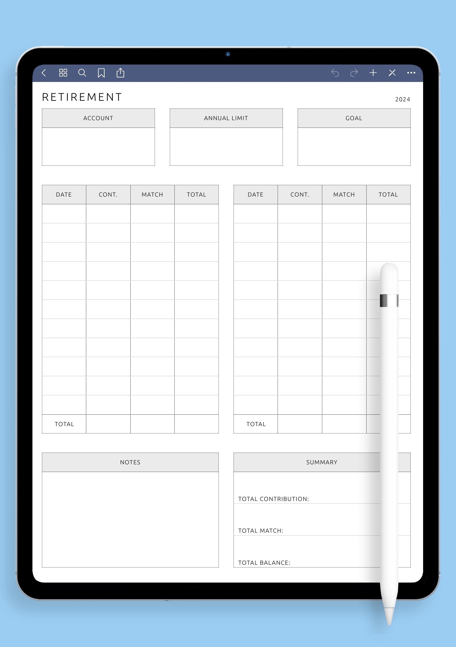 Printable Retirement Planning Worksheet