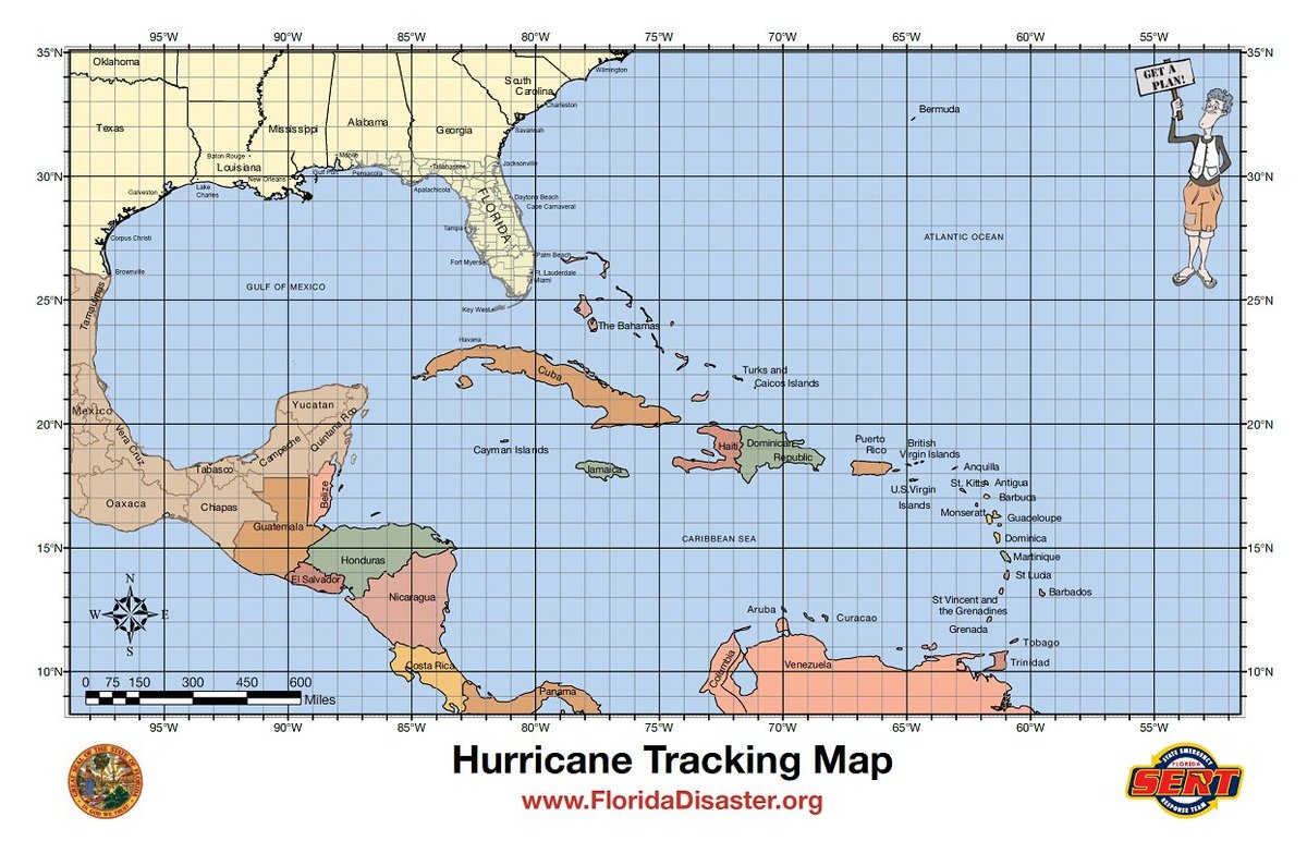 Free Printable Hurricane Tracking Map