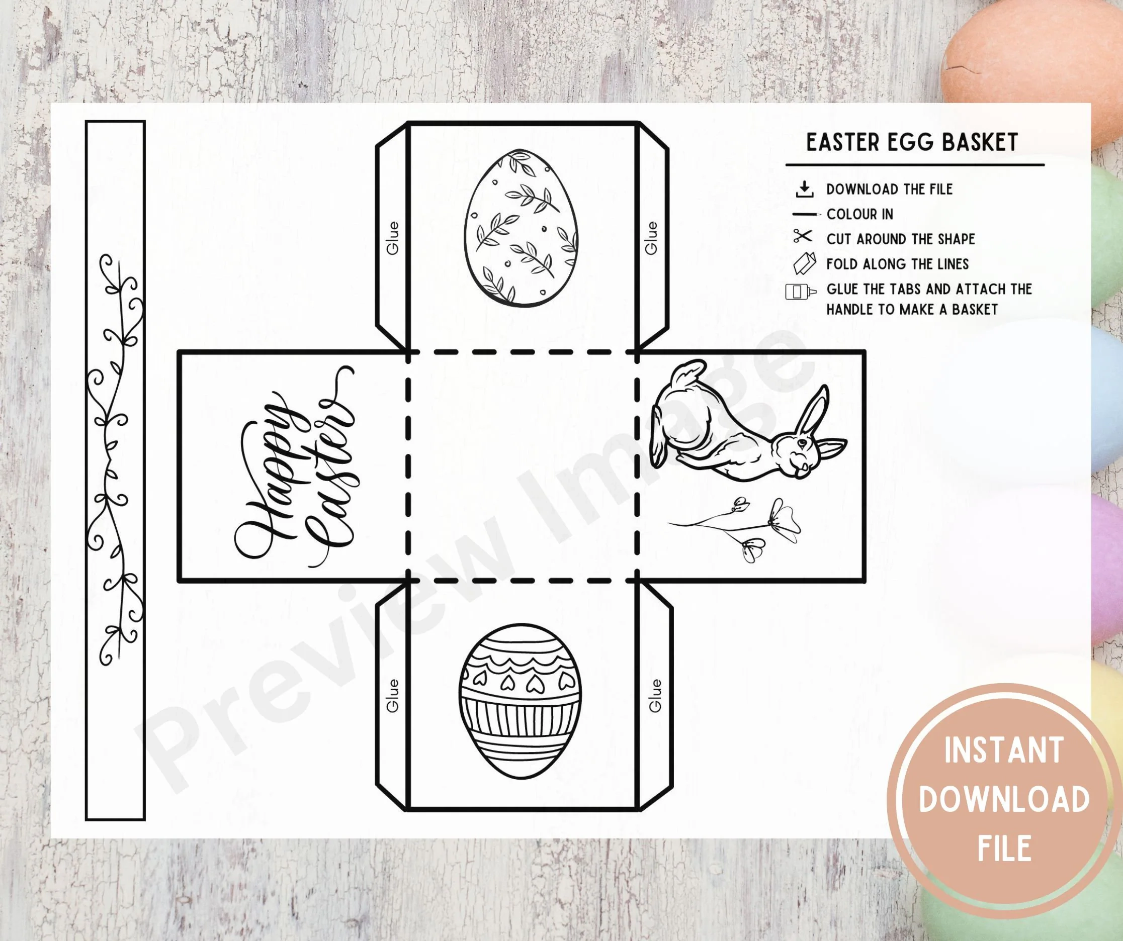 Easter Basket Template Printable