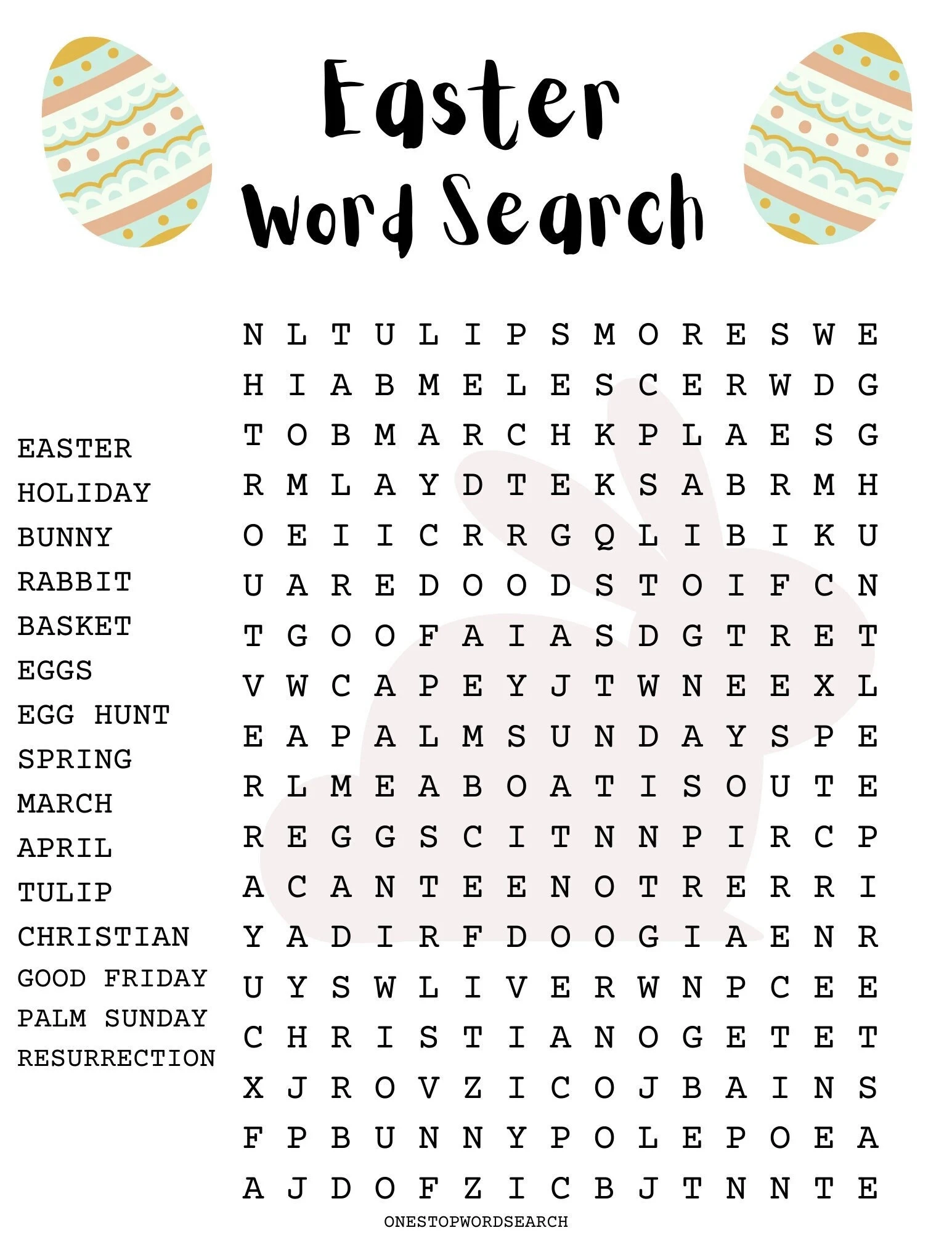 Easter Word Search Puzzles Printable