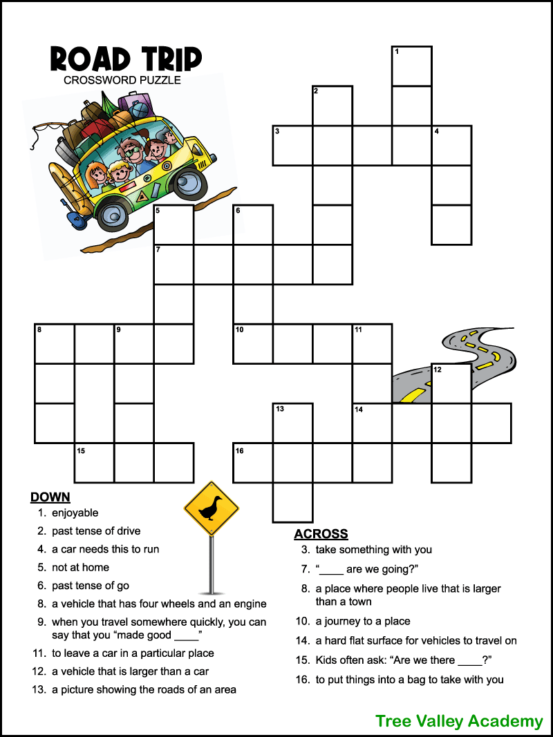 Printable Crossword Puzzles Kid