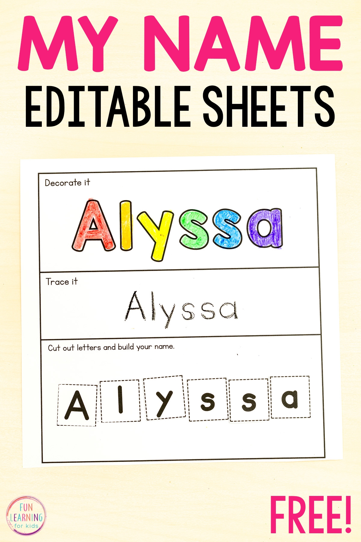 Printable Traceable Names Free Worksheet