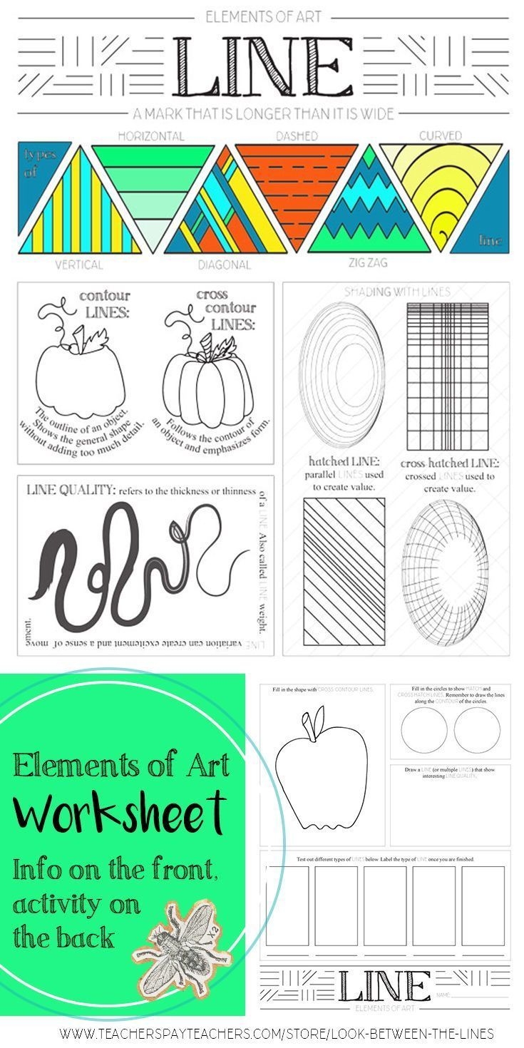 Elements Of Art Line Art Activity Middle High School Art Review 