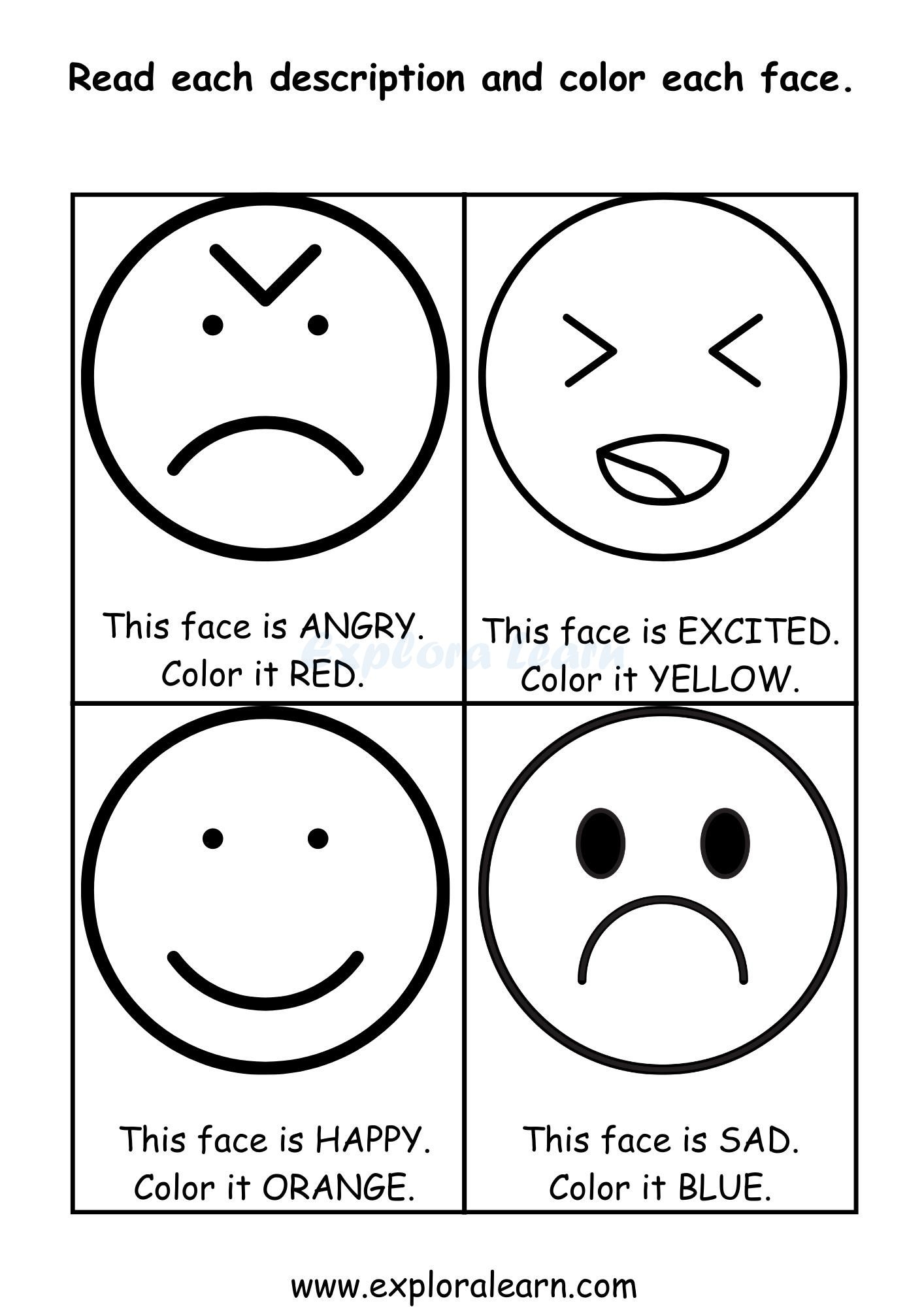 Emotions Worksheet Printable