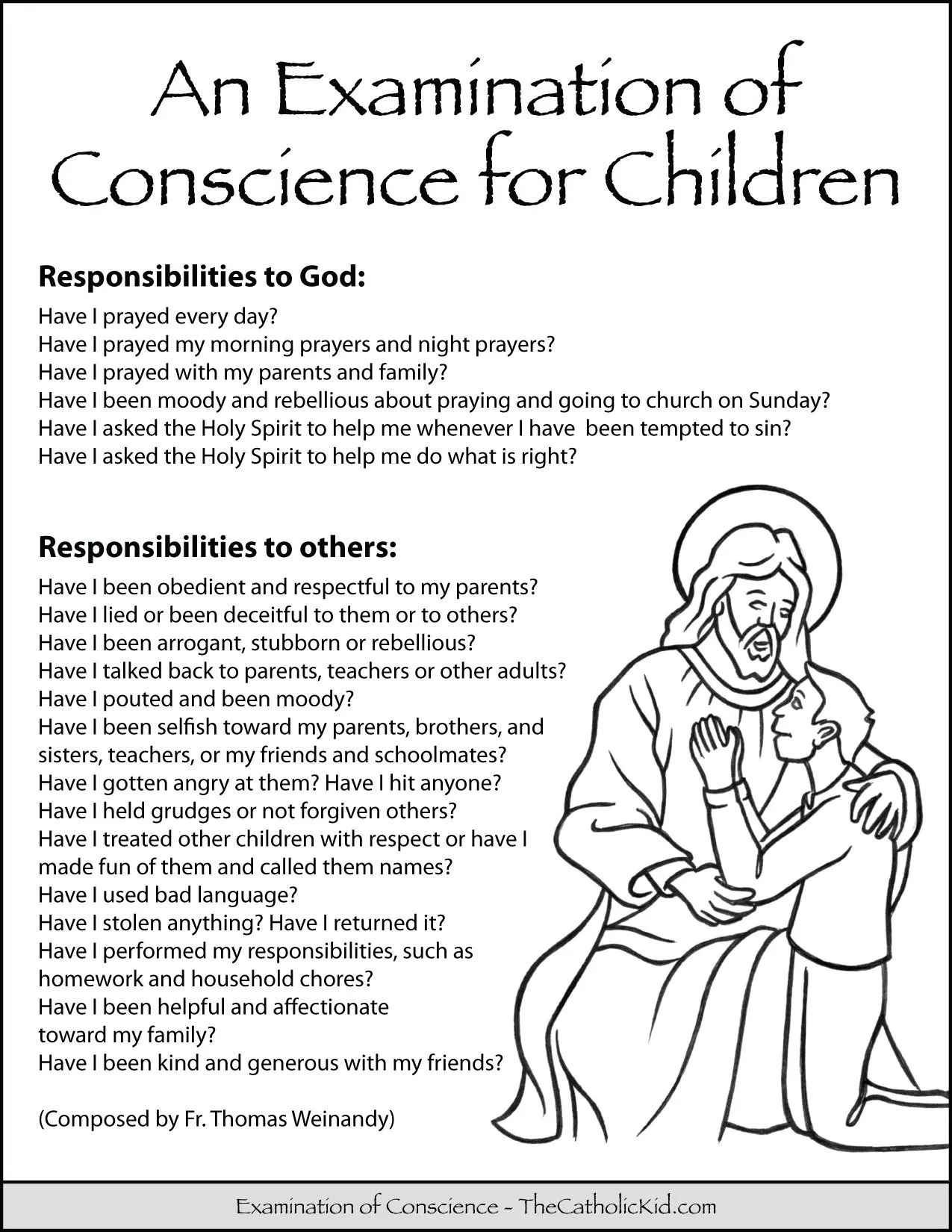 Examination Of Conscience For Children TheCatholicKid