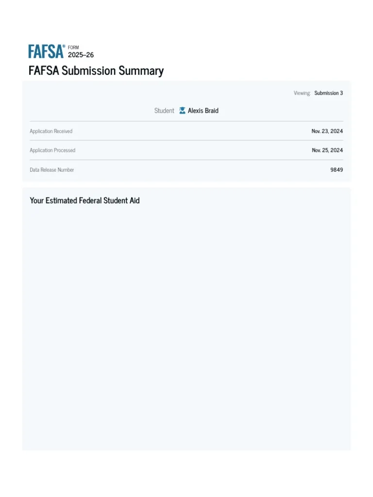Sample Fafsa Form 2025-26