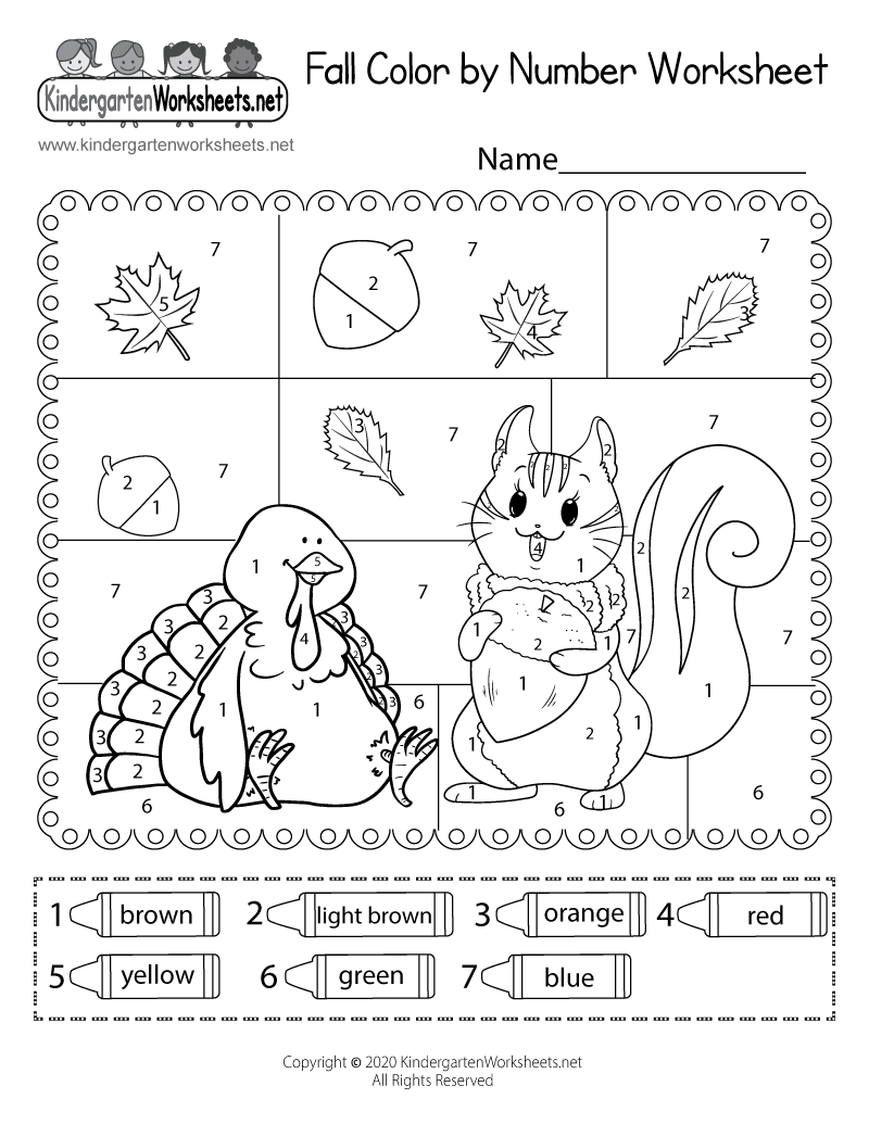 Fall Color By Number Worksheet Free Printable Digital amp PDF