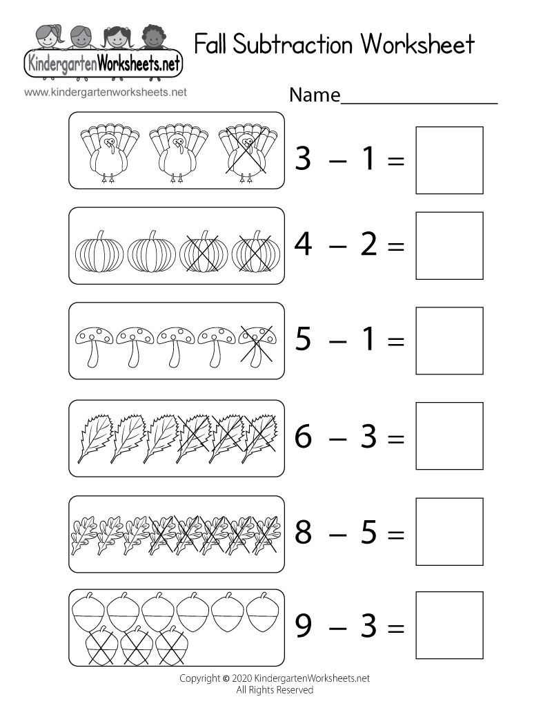 Fall Subtraction Within 10 Worksheet Free Printable Digital amp PDF
