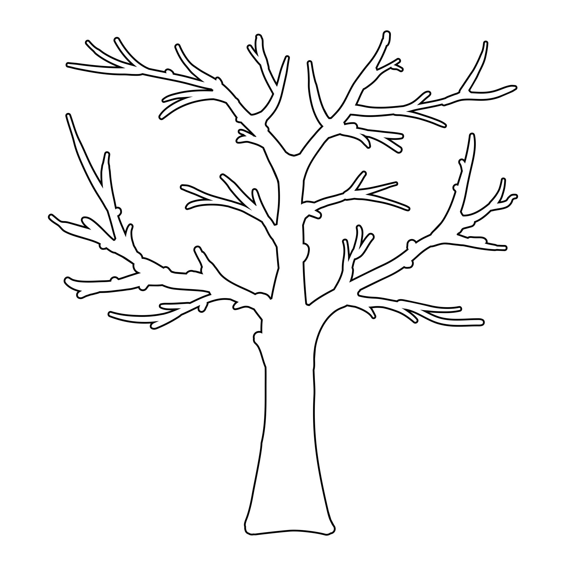 Printable Tree Template With Leaves