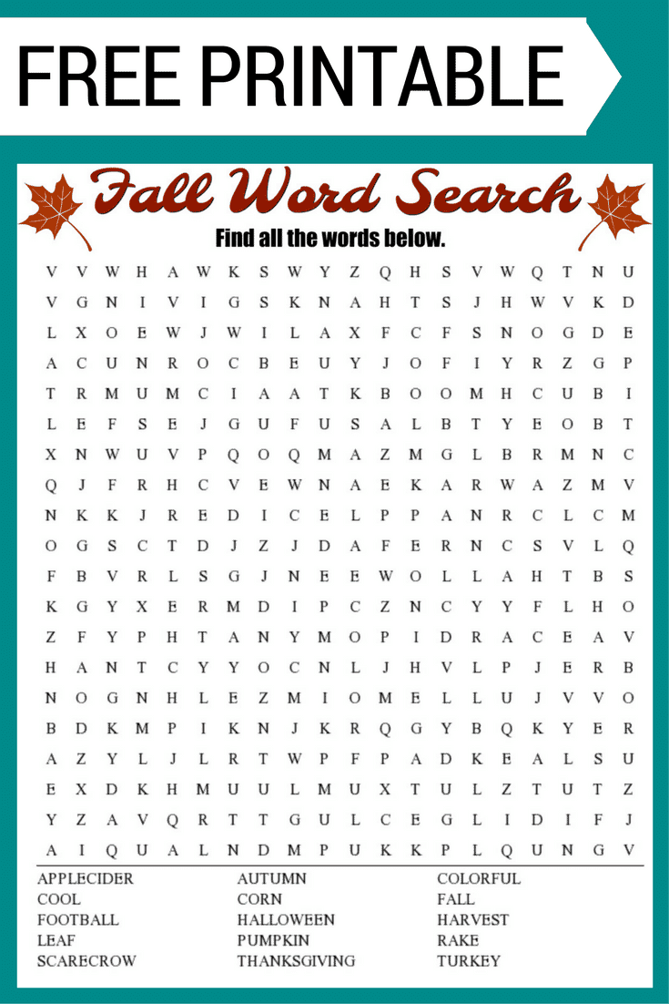 Word Find Puzzles Printable Free
