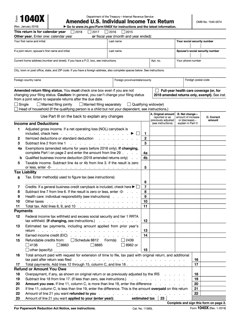 File Amended Return 2019 Fill Out amp Sign Online DocHub