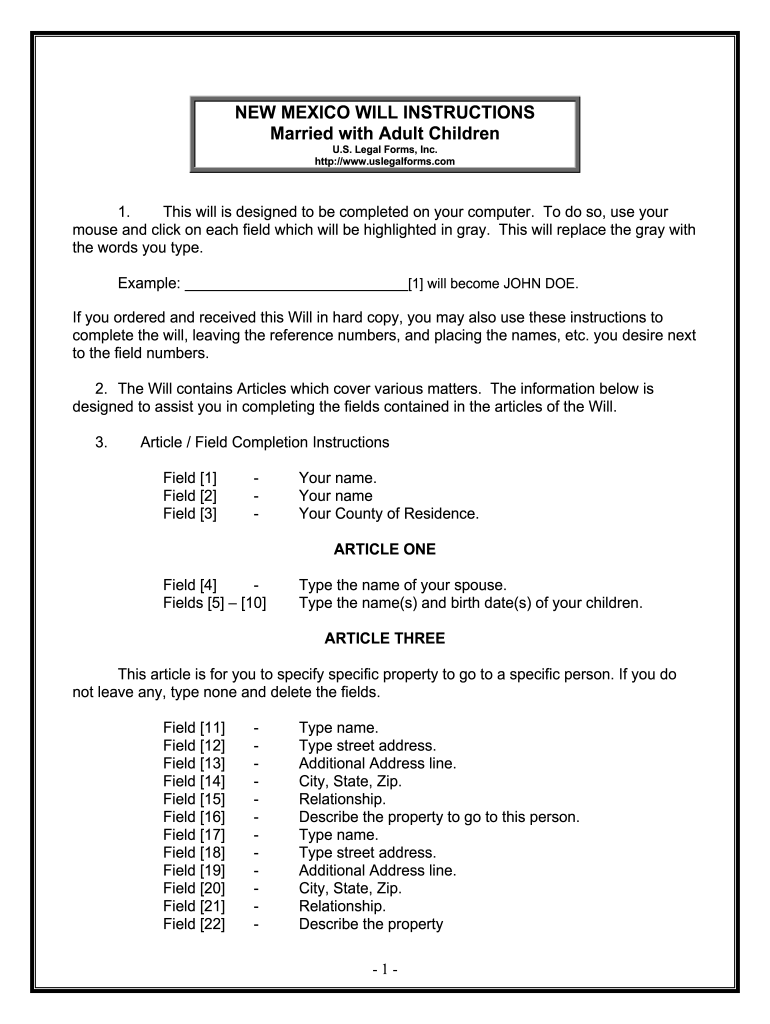 Free Printable Will Forms Print