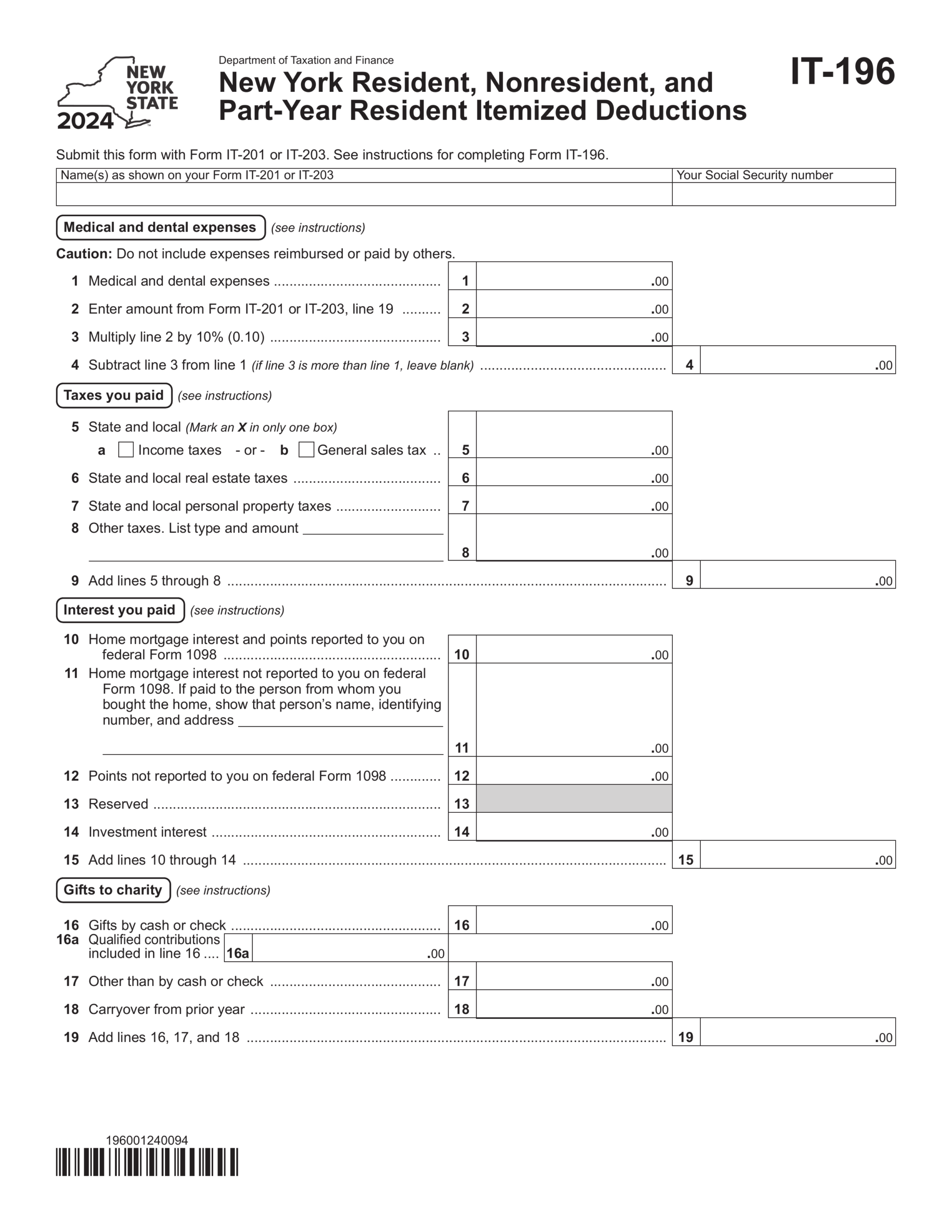 Irs Form 7203 2024