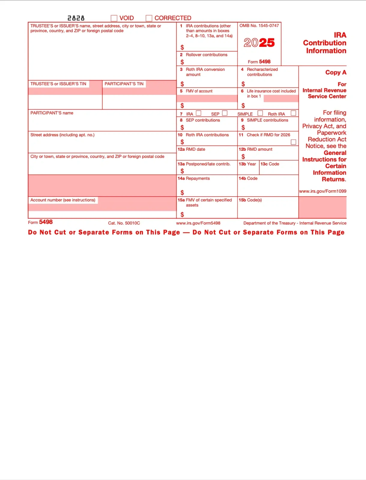 Fill Out IRS Form 5498 IRA Contribution Reporting Zendocs