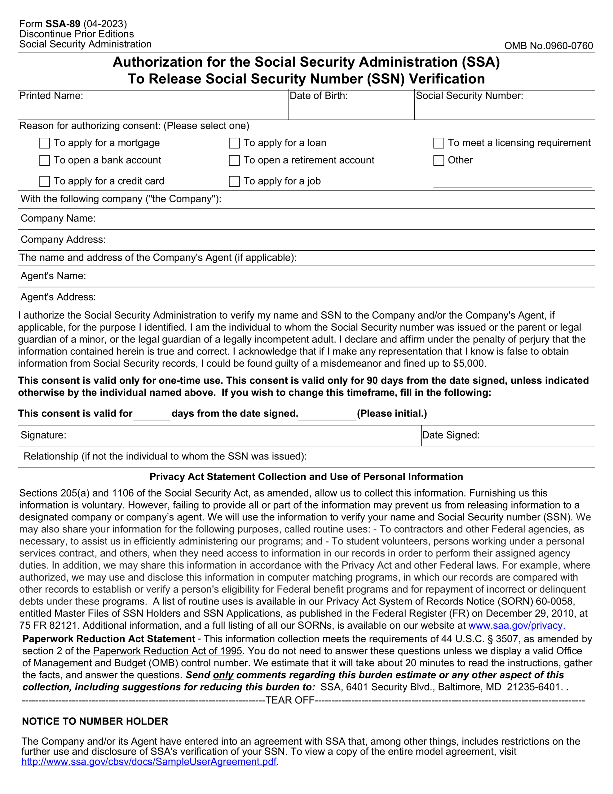 Fill SSA Form 89 2024 2025 Create Edit Forms Online