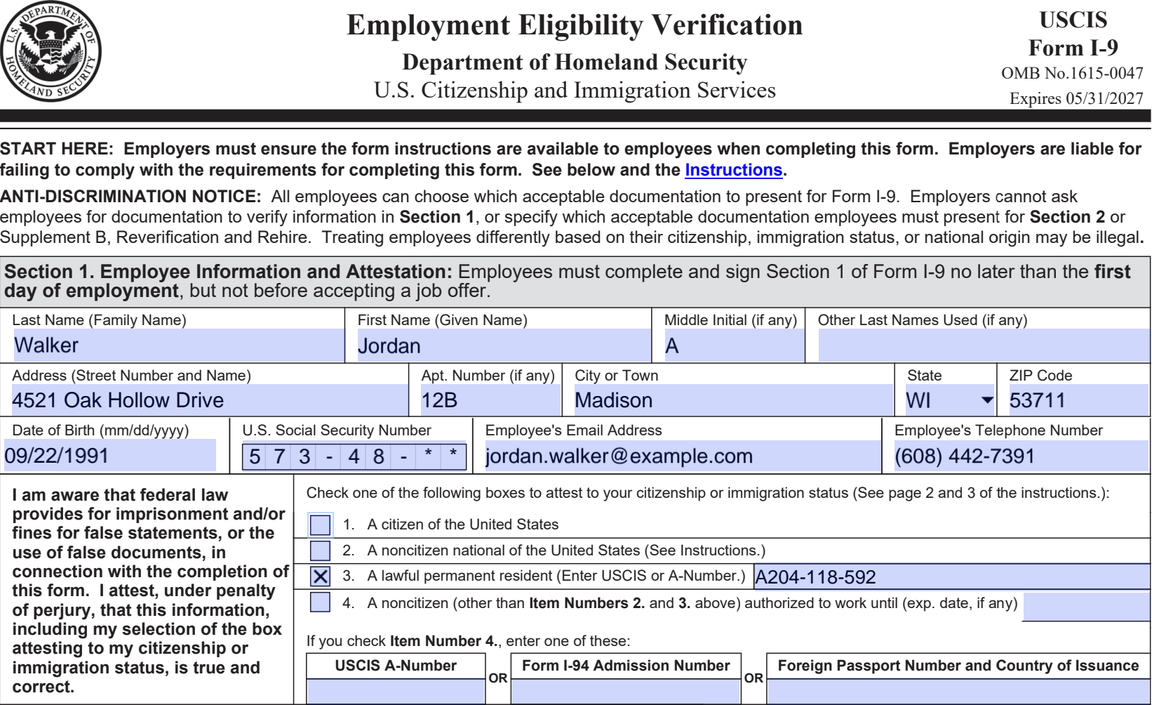 I 9 Form 2025 Printable Irs