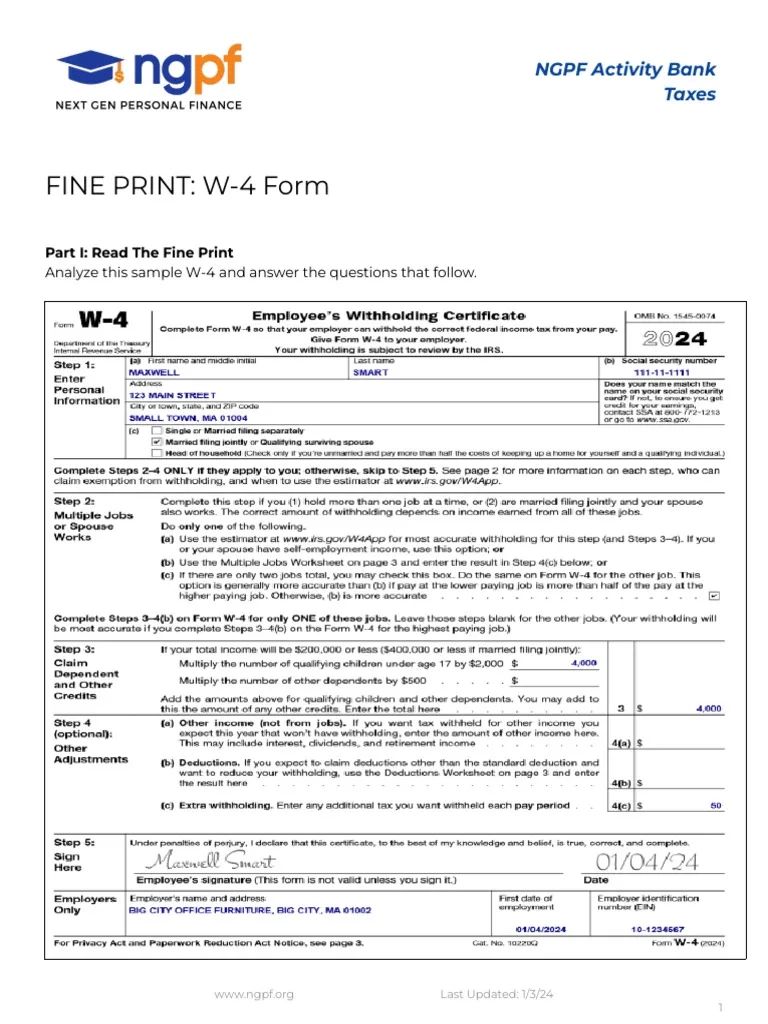 California W4 Form 2024 Pdf
