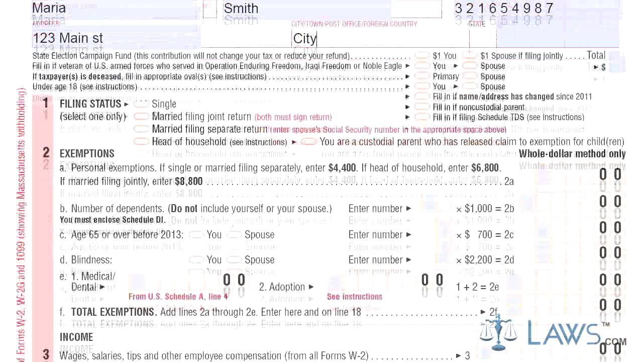 Form 1 Massachusetts Resident Income Tax Return