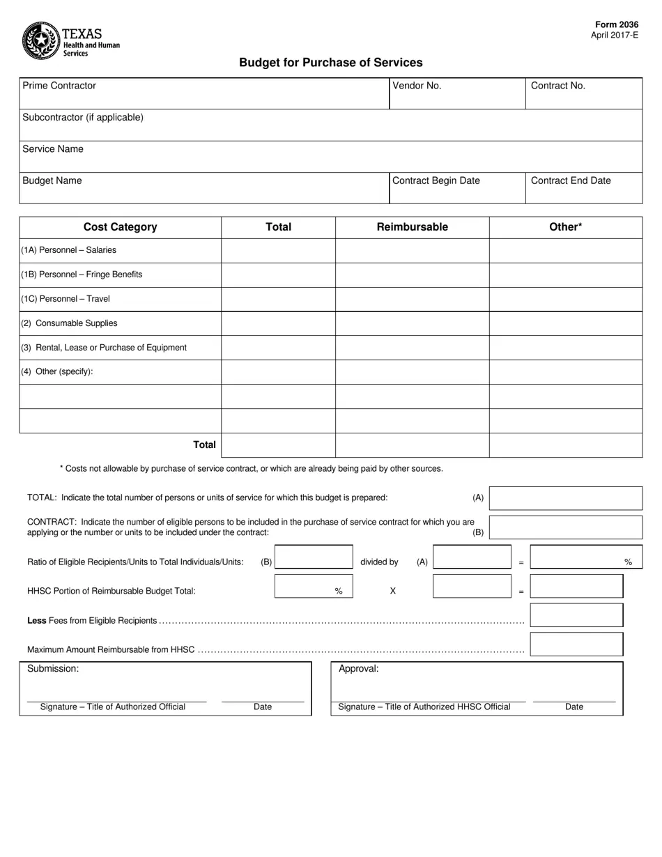 Form 2036 Fill Out Sign Online And Download Fillable PDF Texas 