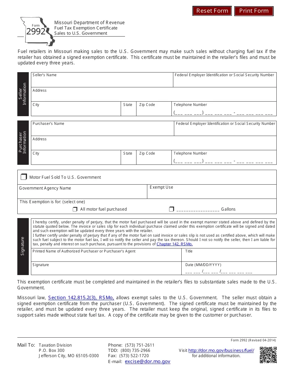 Form 2992 Fill Out Sign Online And Download Fillable PDF 
