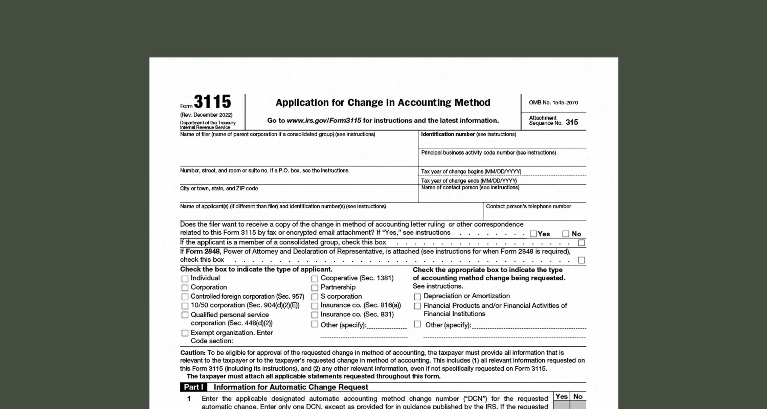 Form 3115 How To Change Your Accounting Method With The IRS Ambrook