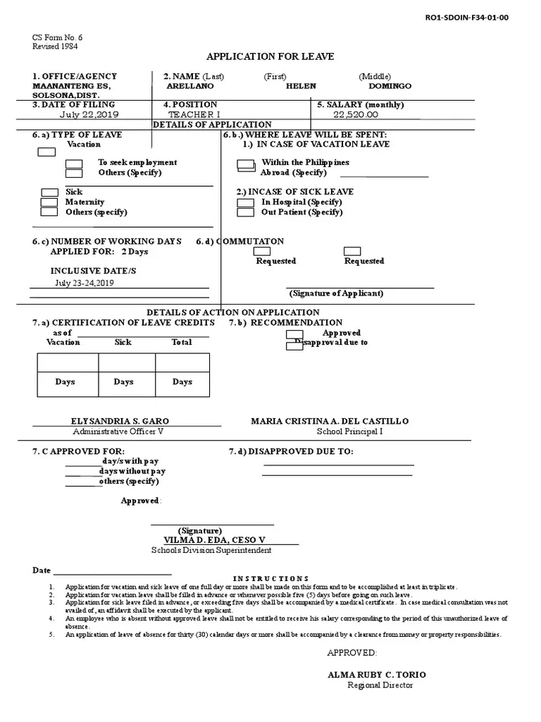 Form 6 Deped 2024