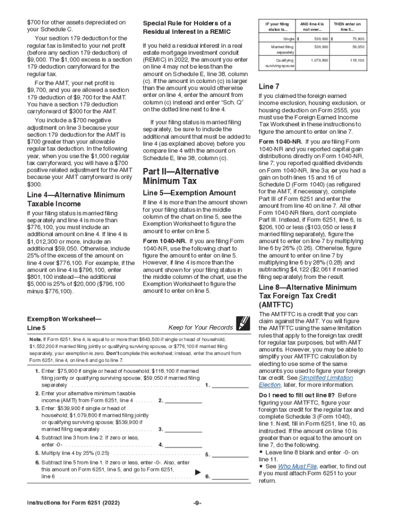 Irs Form 6251 2023