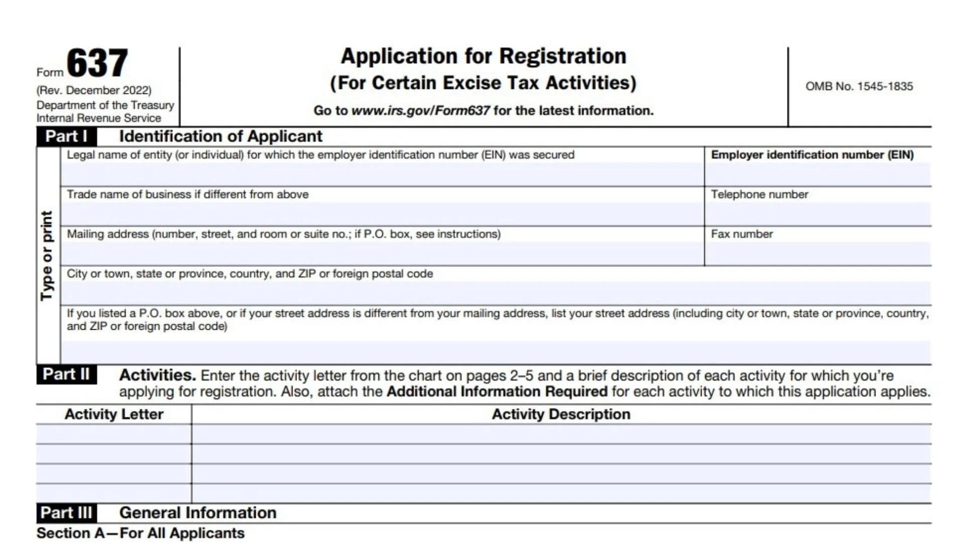 Irs Form 637 Registration Number Lookup